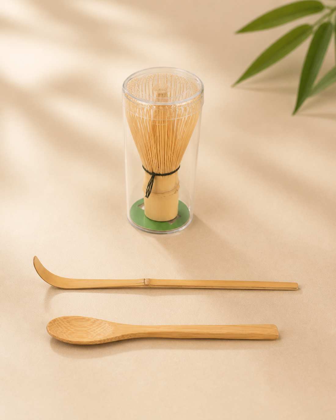 Bamboo matcha tools for a simple travel matcha setup