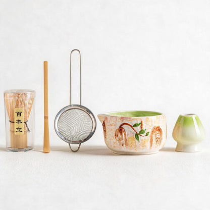 Willow Brown 5-piece ceramic matcha set