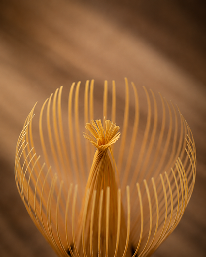 White bamboo matcha whisk tine detail