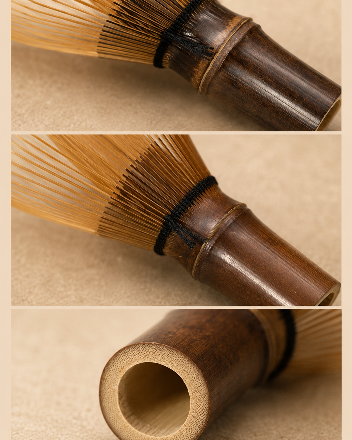 Natural purple bamboo whisk for frothy matcha