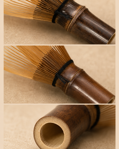Natural purple bamboo whisk for frothy matcha