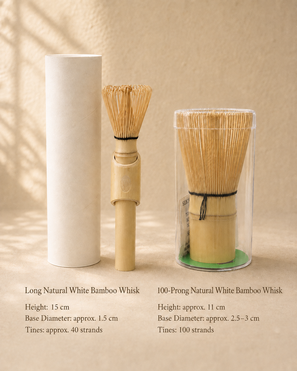 Natural white bamboo matcha whisk lifestyle image