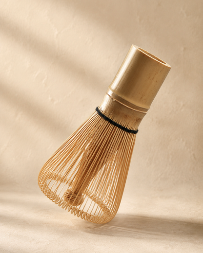 Traditional natural white bamboo chasen whisk